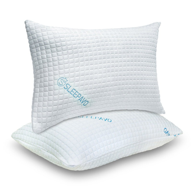 Plixio Sleepavo Queen Size Shredded Memory Foam Cooling Pillows for Back, Stomach & Side Sleeper
